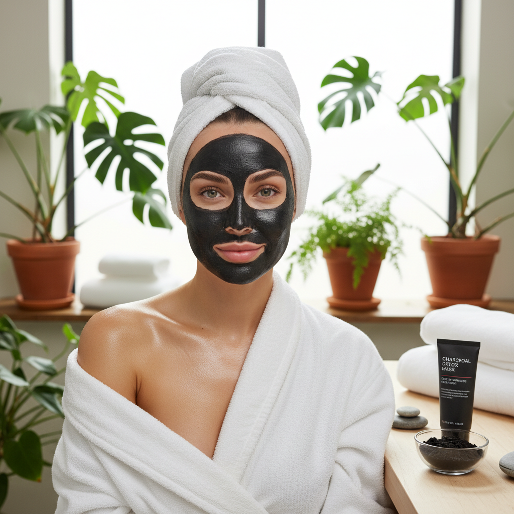 Purifying Charcoal Face Mask lifestyle spa shot