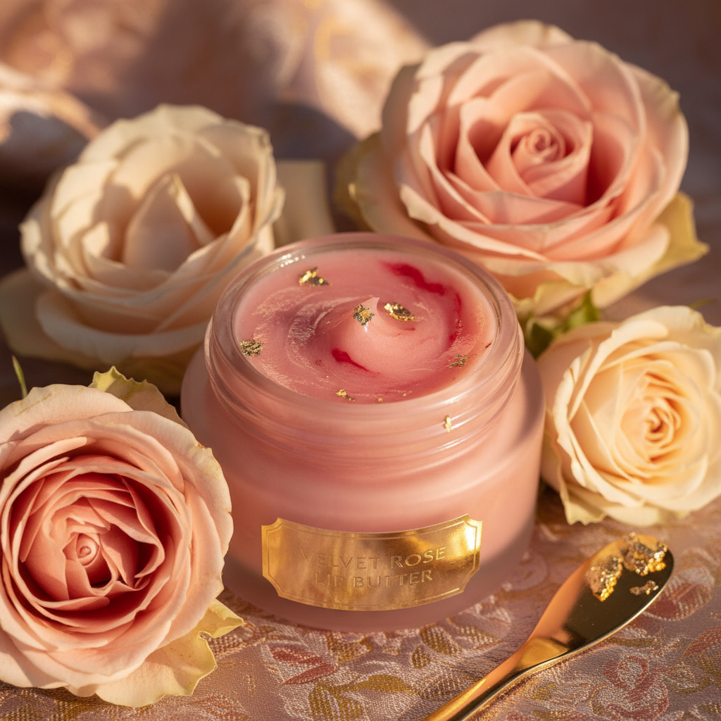 Velvet Rose Lip Butter lifestyle close-up shot
