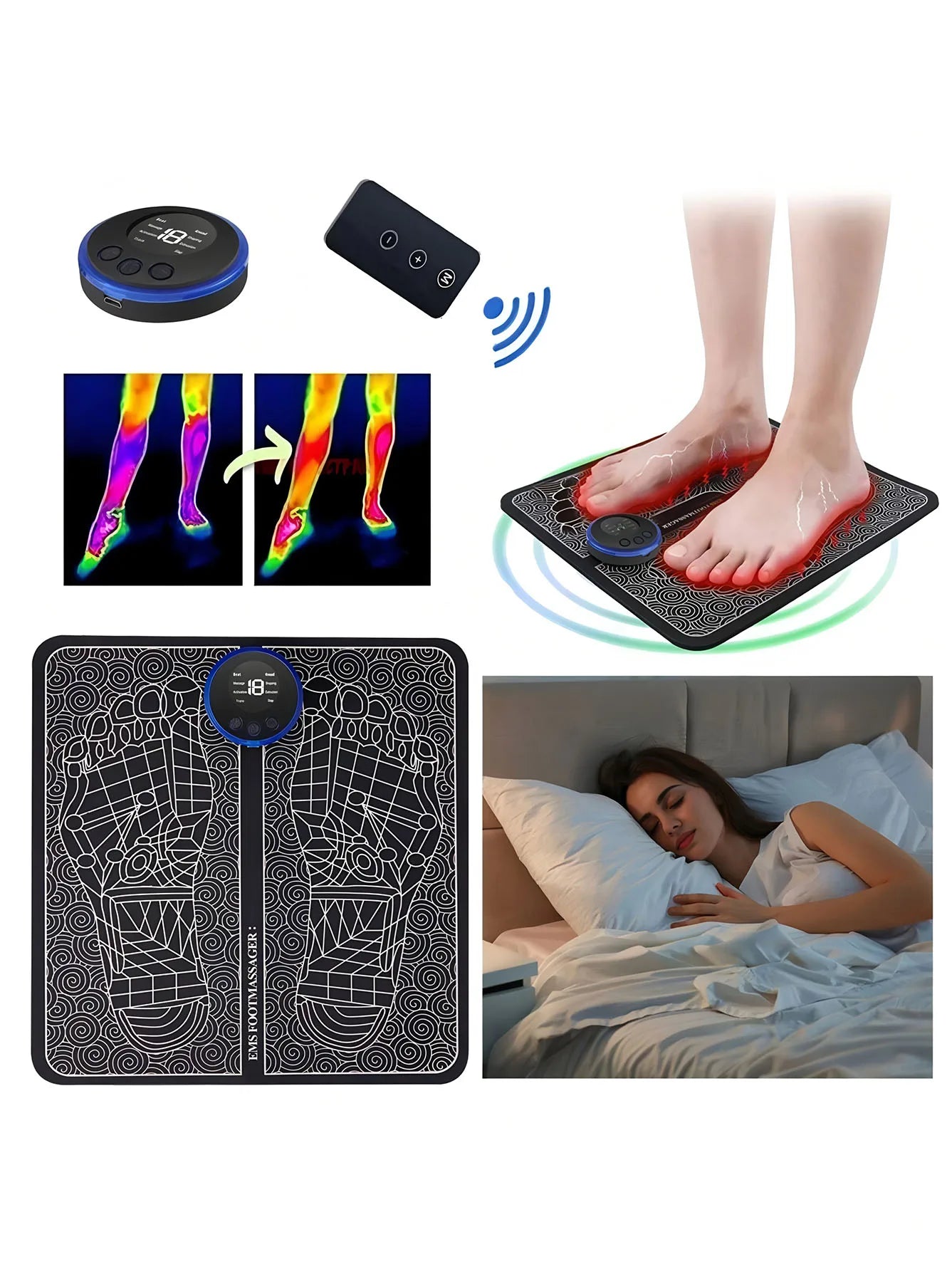 Rechargeable Electric Foot Massager - Improves Blood Circulation And Relaxes Muscles
